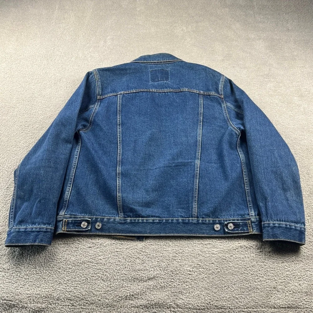 VTG Y2K Levi's 57511 Denim‎ Trucker Jacket Cotton Men's XL Blue Workwear - Picture 3 of 7